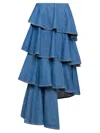Alaïa Alaia Spiral Skirt In Denim In Blue