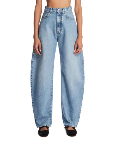 Alaïa Light Blue Rounded Denim Pants