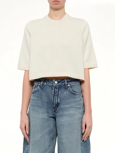 Alaïa Light Cashmere Highneck Jumper In White