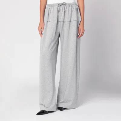Alaïa Alaia Light Grey Peplum Trousers Women In Grey