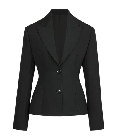 Alaïa Light Wool Single-breasted Jacket In Black