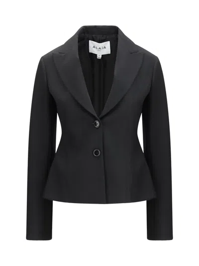 Alaïa Alaia Lightweight Wool Single-breasted Jacket In Black