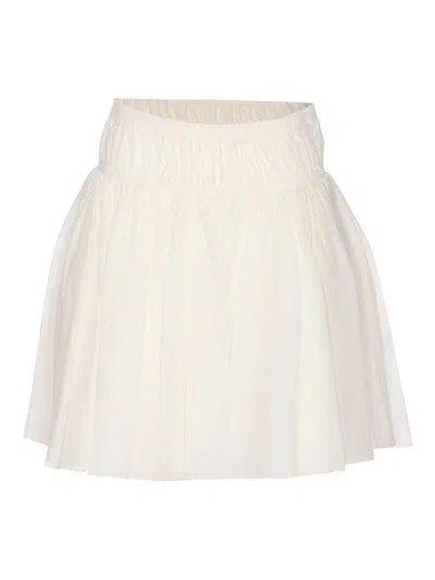 ALAÏA LINEN AND COTTON SKIRT
