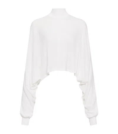 Alaïa Linen Batwing Jumper In White