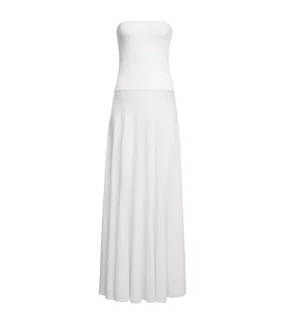 Alaïa Linen-blend Maxi Dress In White