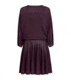 Alaïa Linen Draped Mini Dress In Purple