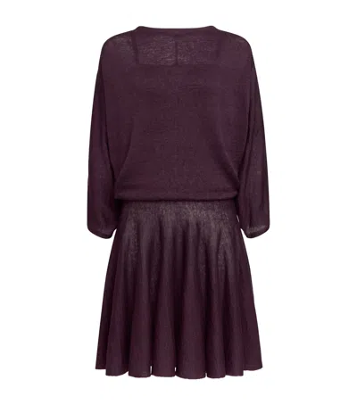 ALAÏA LINEN DRAPED MINI DRESS