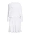 Alaïa Linen Draped Mini Dress In White