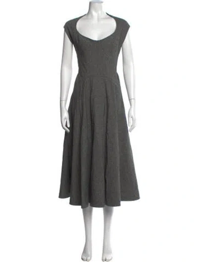Pre-owned Alaïa Linen Midi Length Dress In Grey