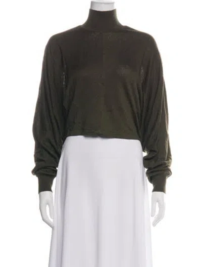 Pre-owned Alaïa Linen Turtleneck Top In Black