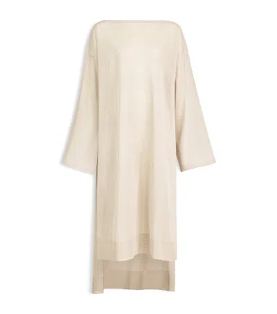 Alaïa Linen-silk Kaftan Dress In Neutral