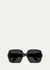 Alaïa Logo Acetate Butterfly Sunglasses In Shiny Transparent