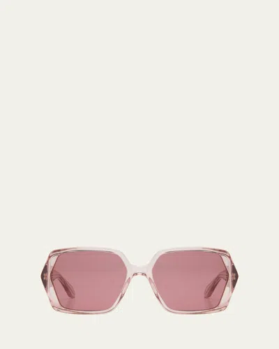 Alaïa Logo Acetate Butterfly Sunglasses In Transparent