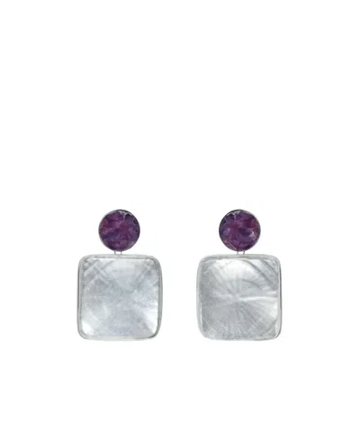 Alaïa Logo Earrings In Gray