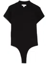Alaïa Logo-embroidered Bodysuit T-shirt In Black