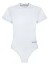 Alaïa Logo-embroidered Bodysuit T-shirt In White