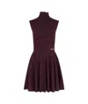 Alaïa Logo-embroidered Mock-neck Minidress In Black