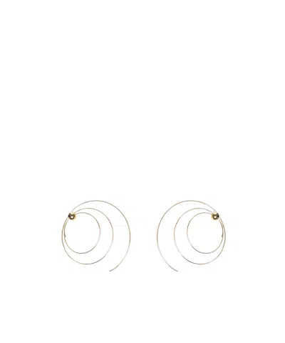 Alaïa Logo Engraved Spiral Earrings In Yellow