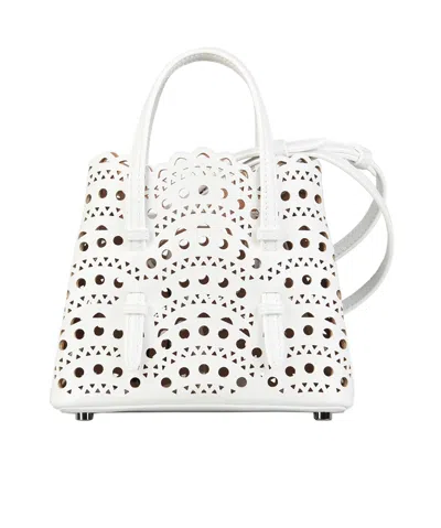 Alaïa Alaia Mina 20 Small Leather Handbag In White