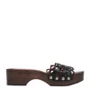 Alaïa Black Wooden Flat Clogs In Black