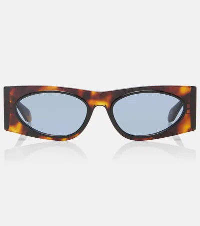 Alaïa Logo Lettering Cat-eye Sunglasses In Brown