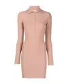 Alaïa Peach Half Zip Fastening Mini Dress In Nude