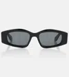 Alaïa Logo Rectangular Sunglasses In Black