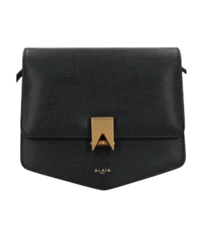 Alaïa Logo Shoulder Bag In Black