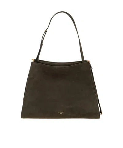 Alaïa Logo Shoulder Bag In Black