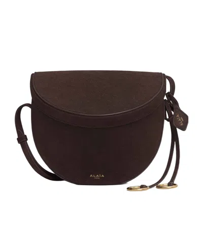 Alaïa Logo Shoulder Bag In Brown