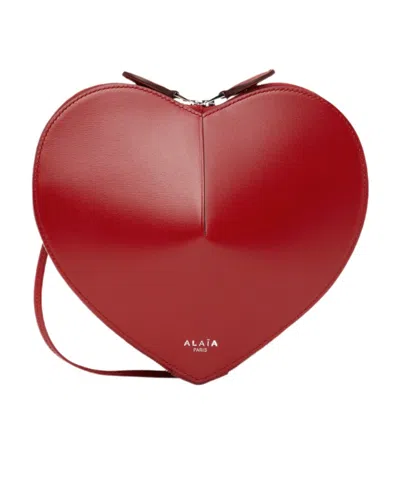 Alaïa Logo Shoulder Bag In Red