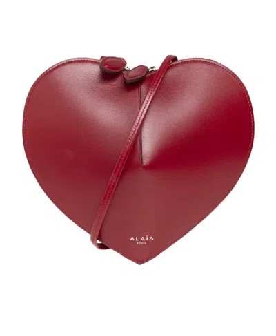 Alaïa Heart-shaped Satchel Bag In Red