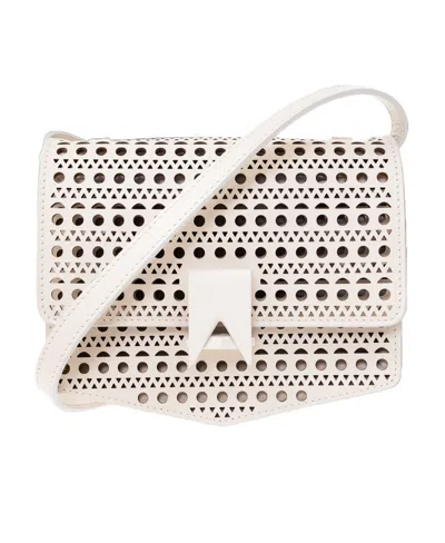 Alaïa Logo Shoulder Bag In White