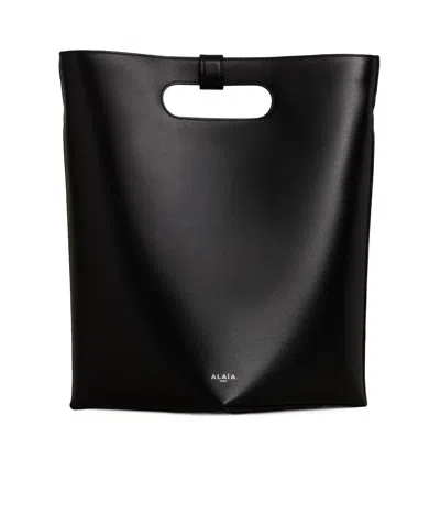 ALAÏA LOGO-STAMP LEATHER TOTE BAG