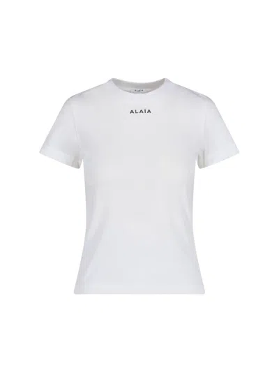 Alaïa Logo T-shirt In White
