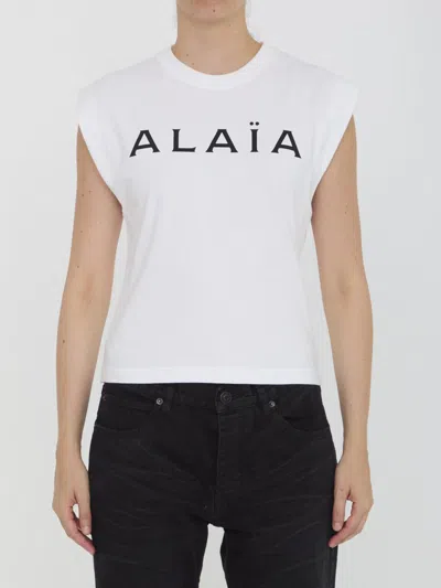 Alaïa Logo T-shirt In White