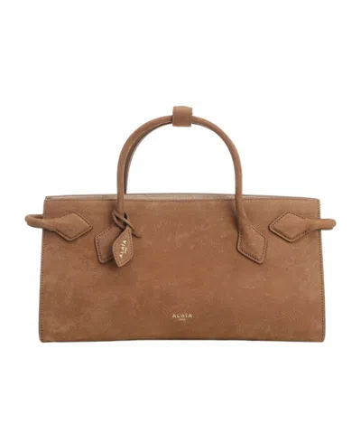 Alaïa Logo Tote Bag In Brown