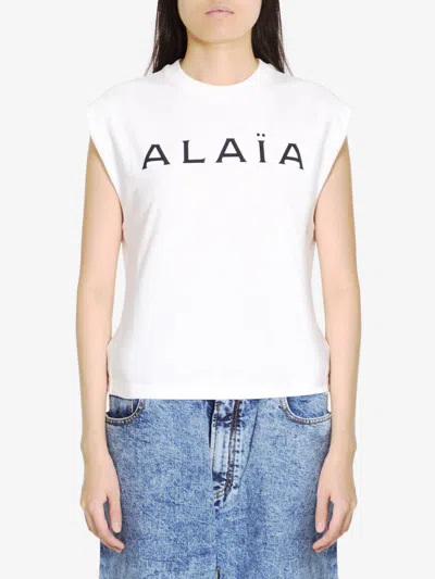 Alaïa Logo Tshirt In White