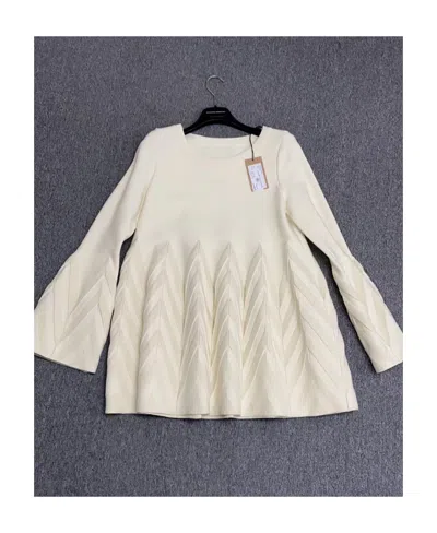 Alaïa Logo Wool Long-sleeved Dress In White