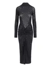 Alaïa Alaia Long Black Rhinestone Dress In Black