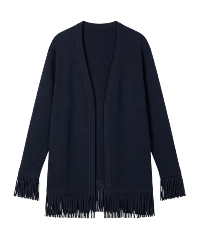 Alaïa Long Cardigan In Blue