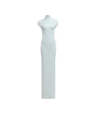 Alaïa Long Cashmere Dress In Green
