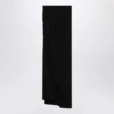 Alaïa Alaia Long Draped Black Skirt In Jersey Women