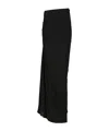 Alaïa Draped Maxi Viscose Skirt In Black