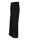 Alaïa Draped Maxi Viscose Skirt In Black