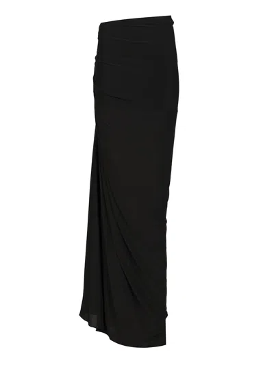 Alaïa Long Draped Skirt Skirts Black