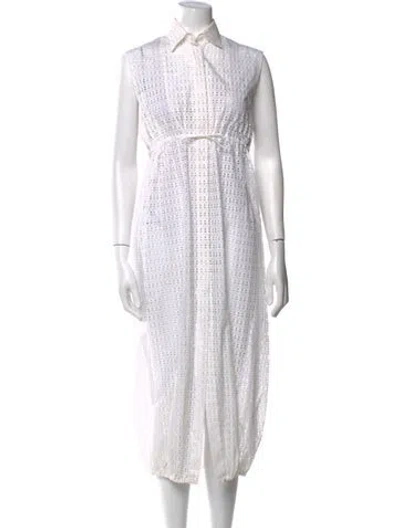 Pre-owned Alaïa Long Dress In White