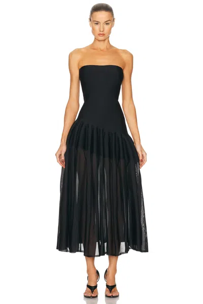 ALAÏA LONG GODET DRESS