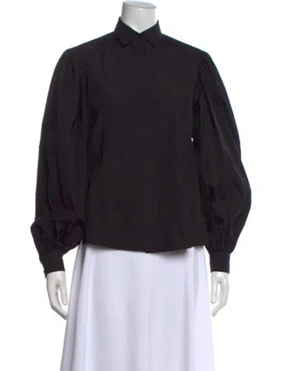 Pre-owned Alaïa Long Sleeve Blouse In Black