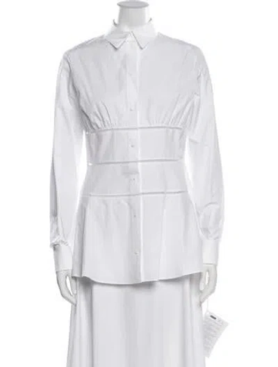 Pre-owned Alaïa Long Sleeve Blouse W/ Tags In White